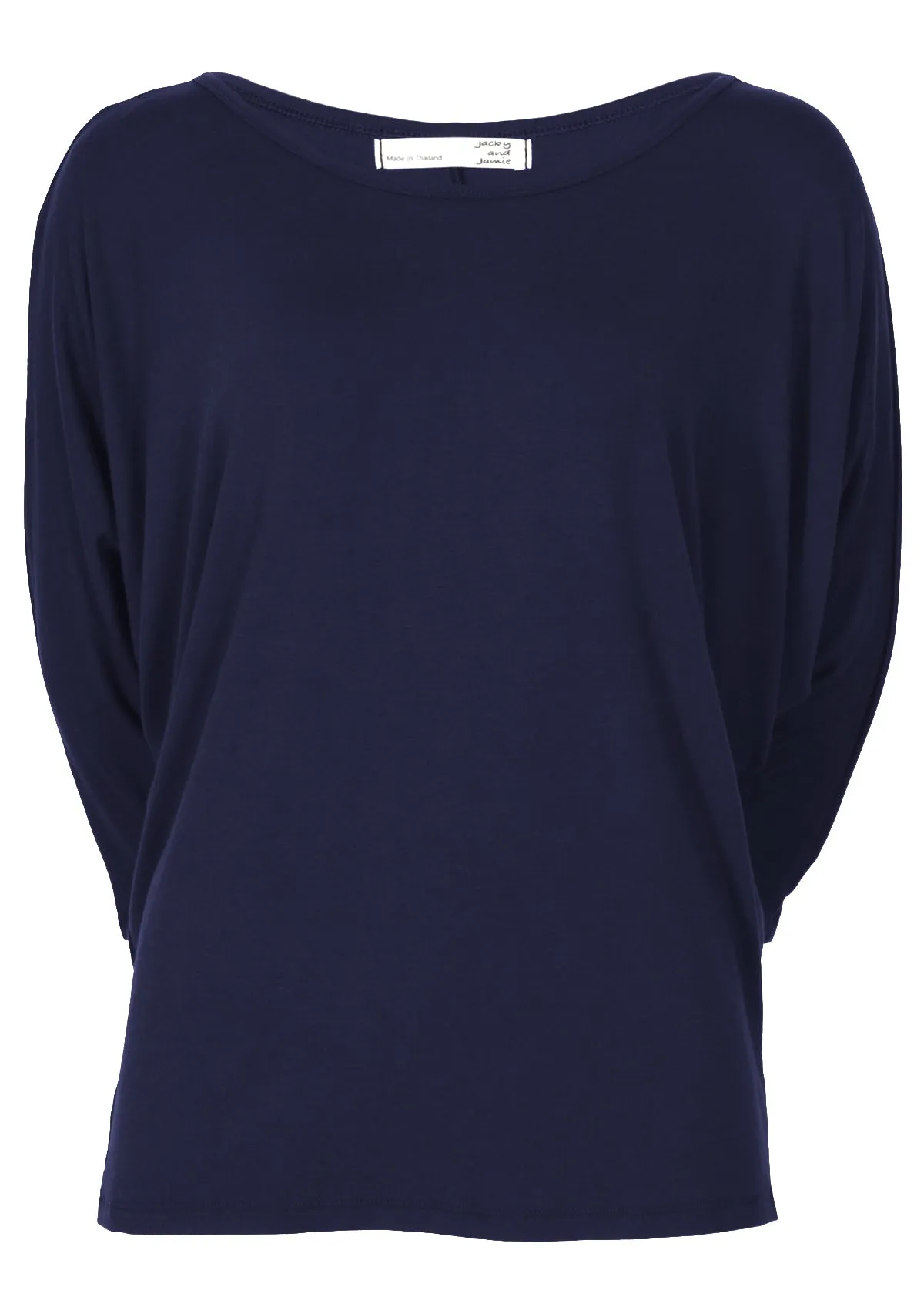 3/4 Sleeve Batwing Top Navy Blue