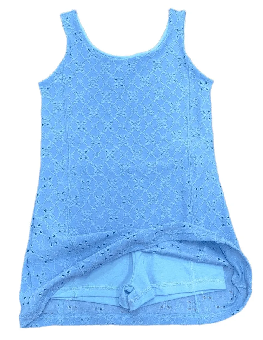 Be Elizabeth by James & Lottie Girls Tennis Dress - Blue Eyelet