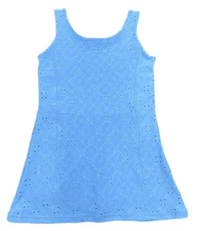 Be Elizabeth by James & Lottie Girls Tennis Dress - Blue Eyelet