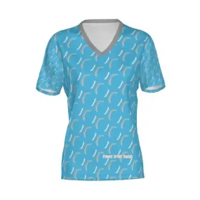 Blue Dimples SS V-Neck Golf Tee
