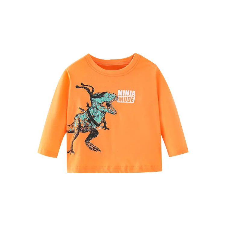 Boys Ninja Dino Print Full Sleeve T-Shirt