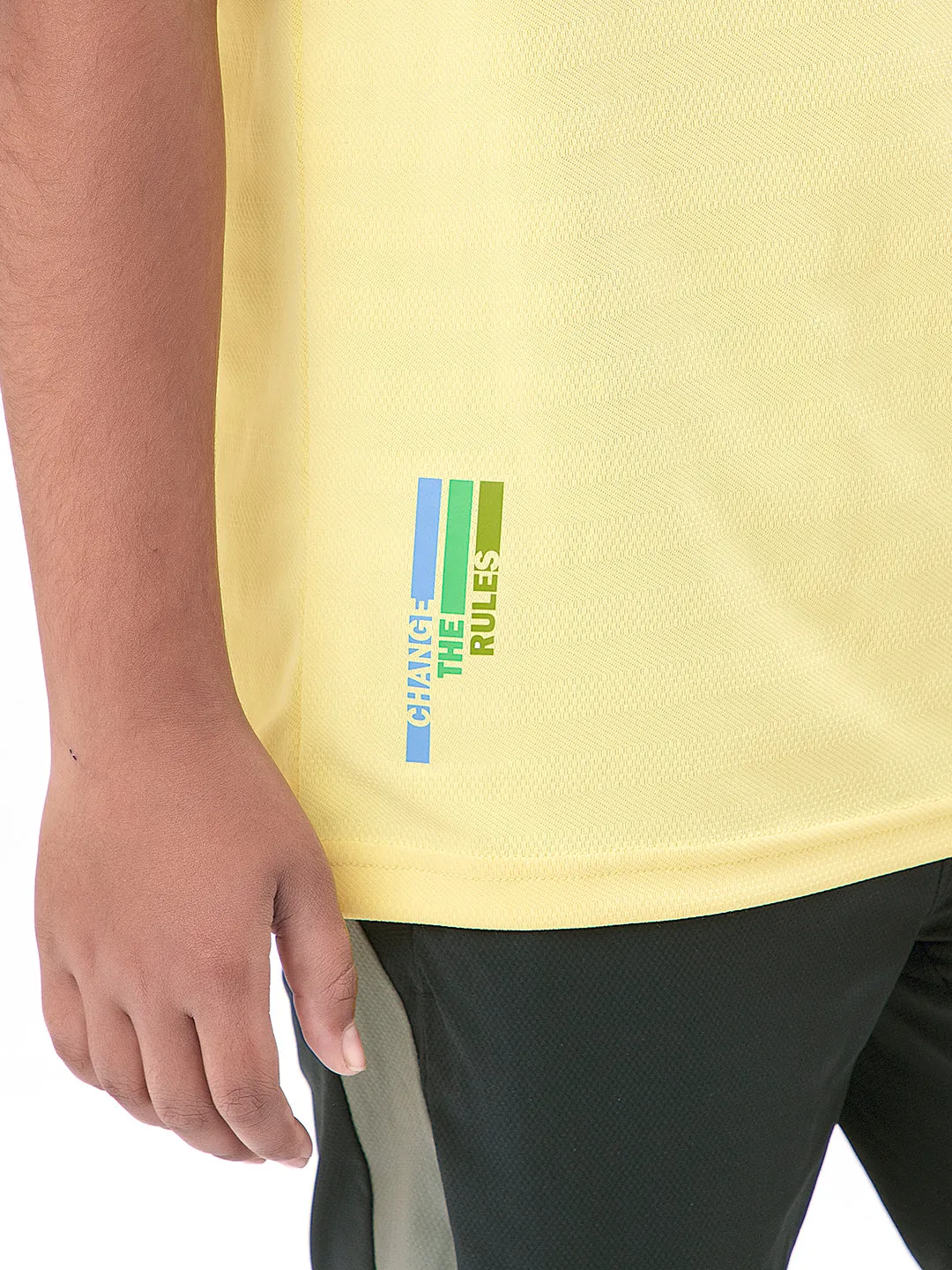 Boys Solid Slim Fit Crew Neck T-shirt with DOUBLE COOL