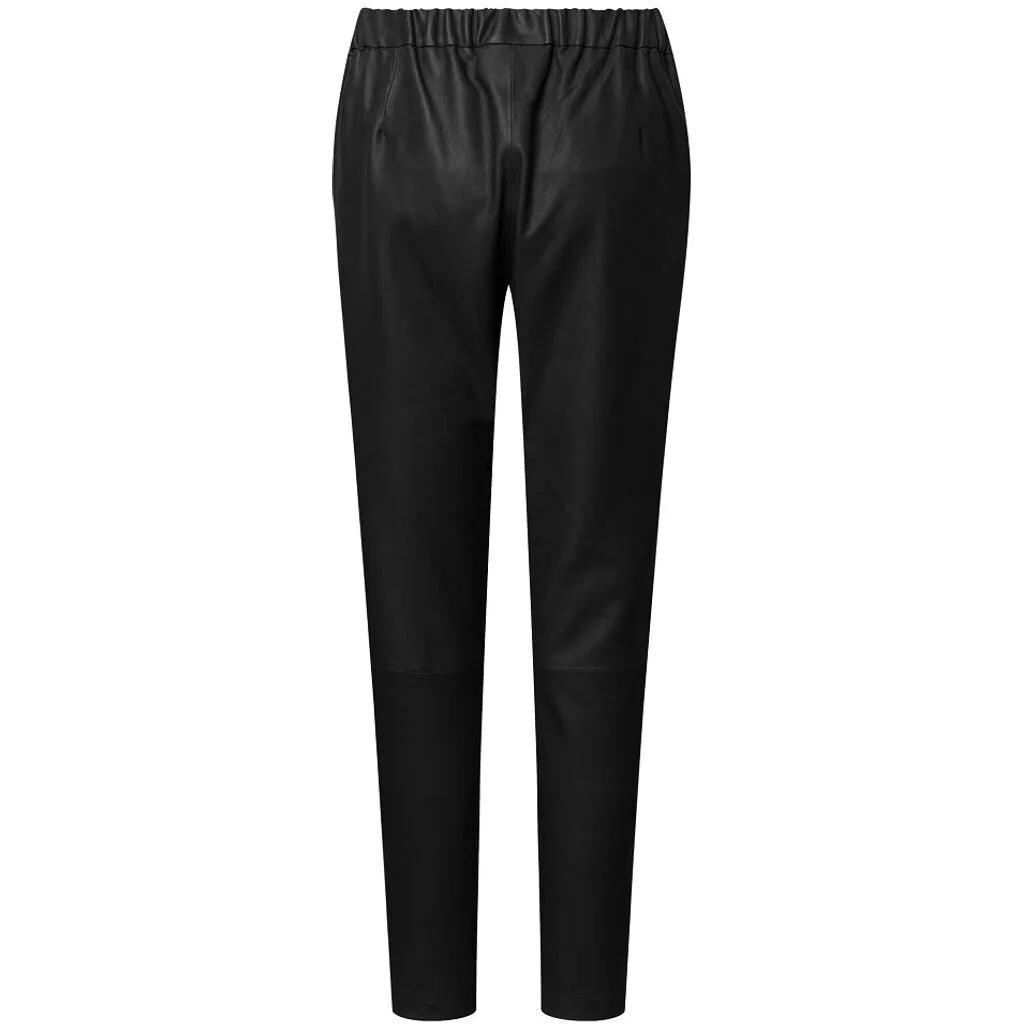 Carrie RW loose fitting leather pant / 50022 - Black (Nero)