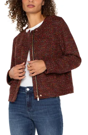 COLLARLESS ZIP UP JACKET
