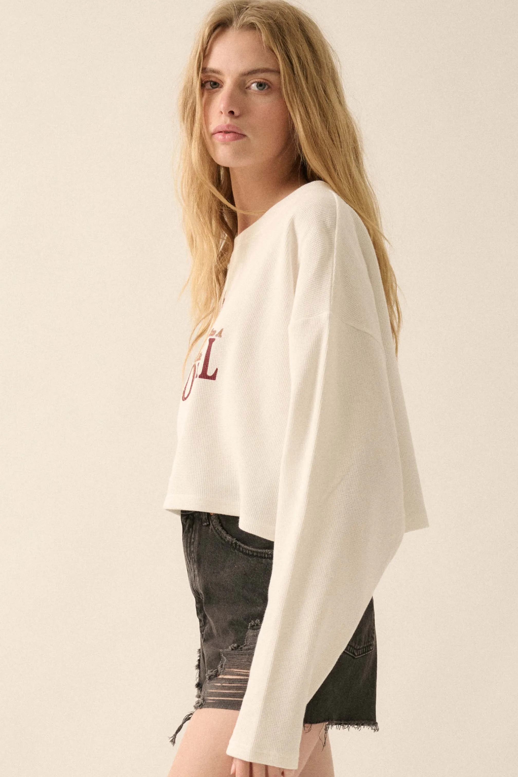 Cowgirl Life Cropped Thermal Graphic Top