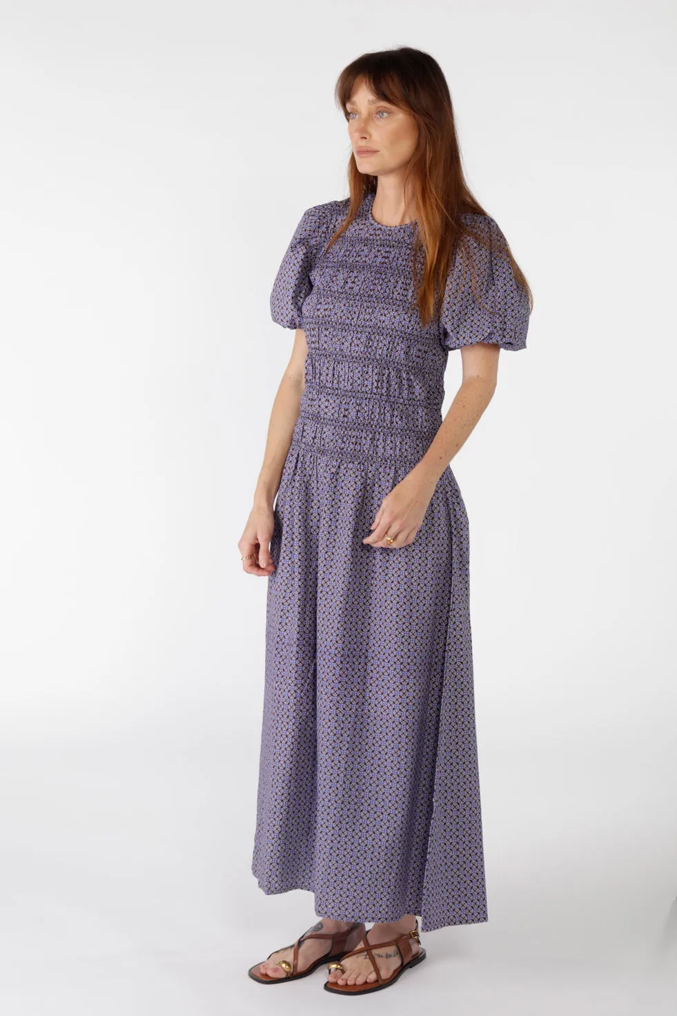 Cowgirl Surfer Aava Shirred Dress Navy