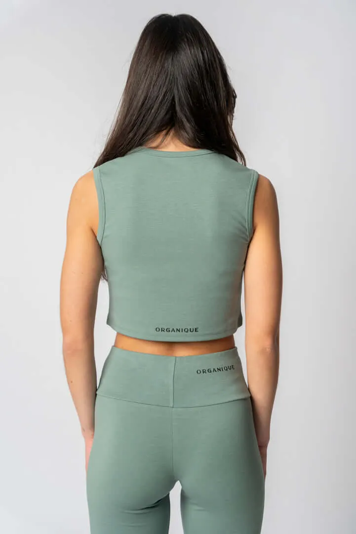 Crop Top in Rosemary Green