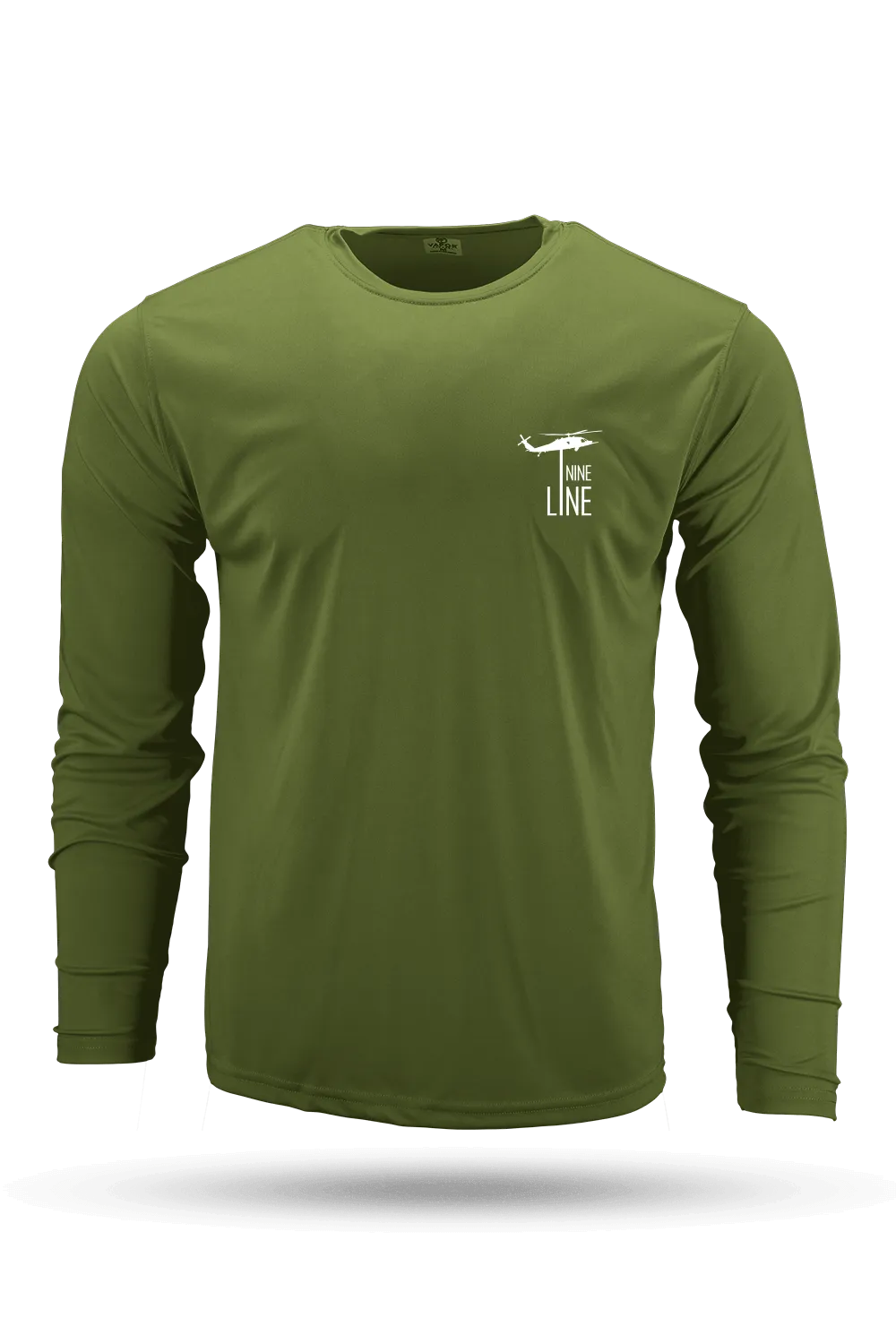 Dropline Logo - Moisture Wicking Long Sleeve T-Shirt