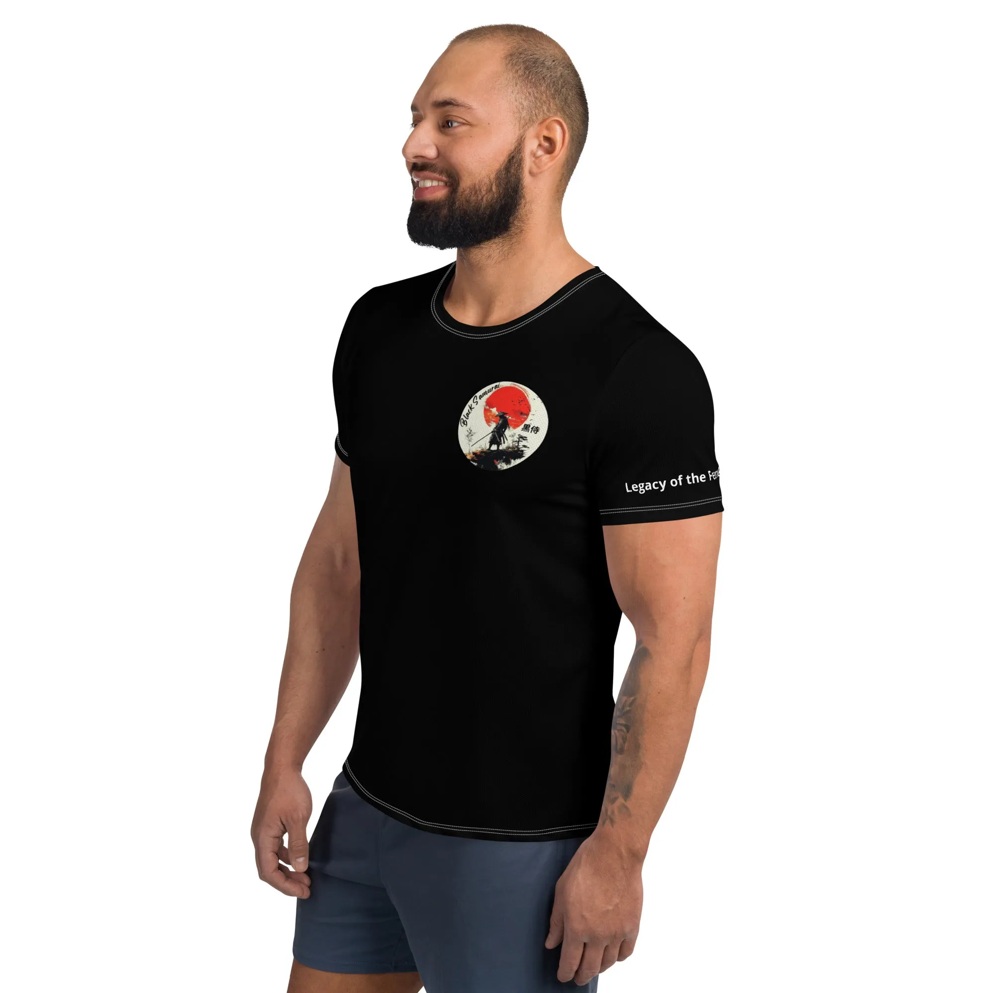 DUO MODERN "Black Samurai 'Nukitsuke'" Men's Athletic T-Shirt