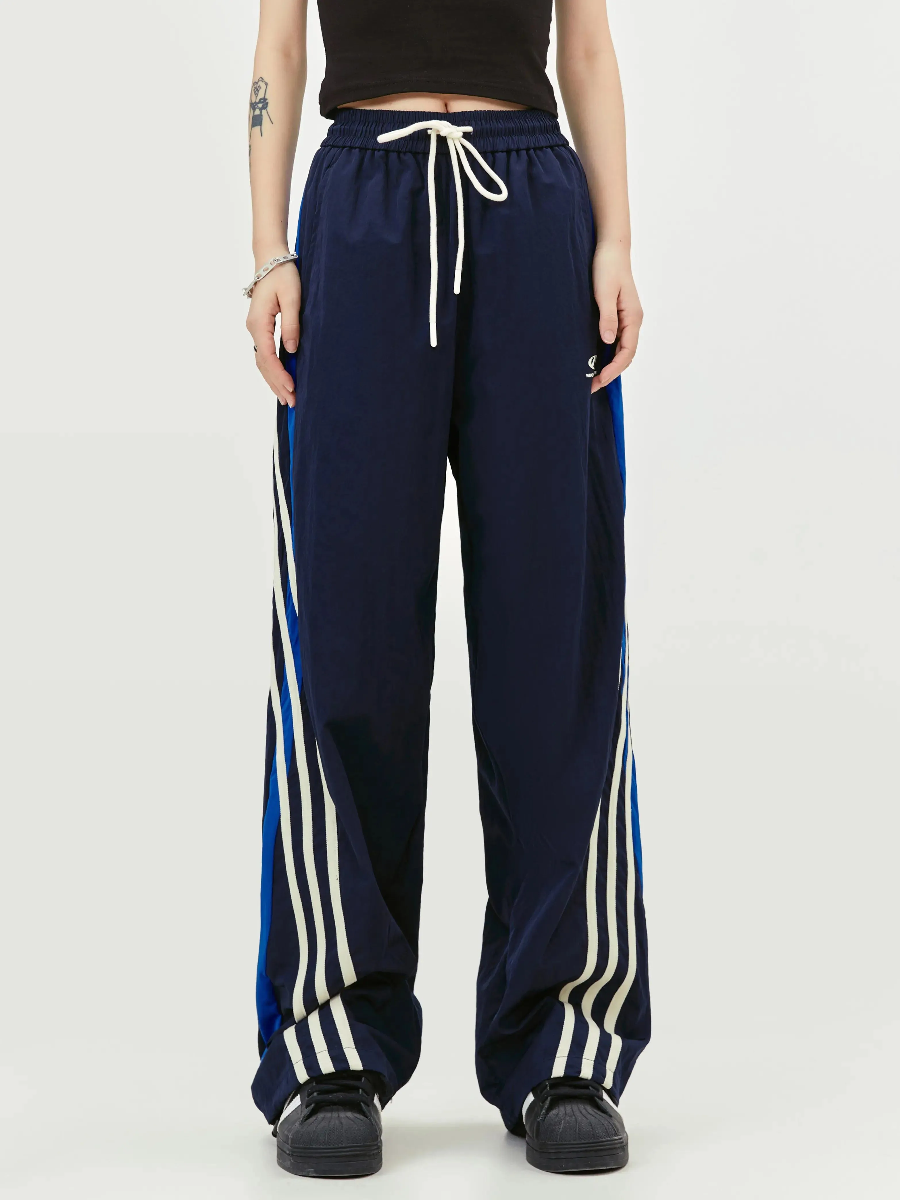 Elastic Sporty Striped Track Pants