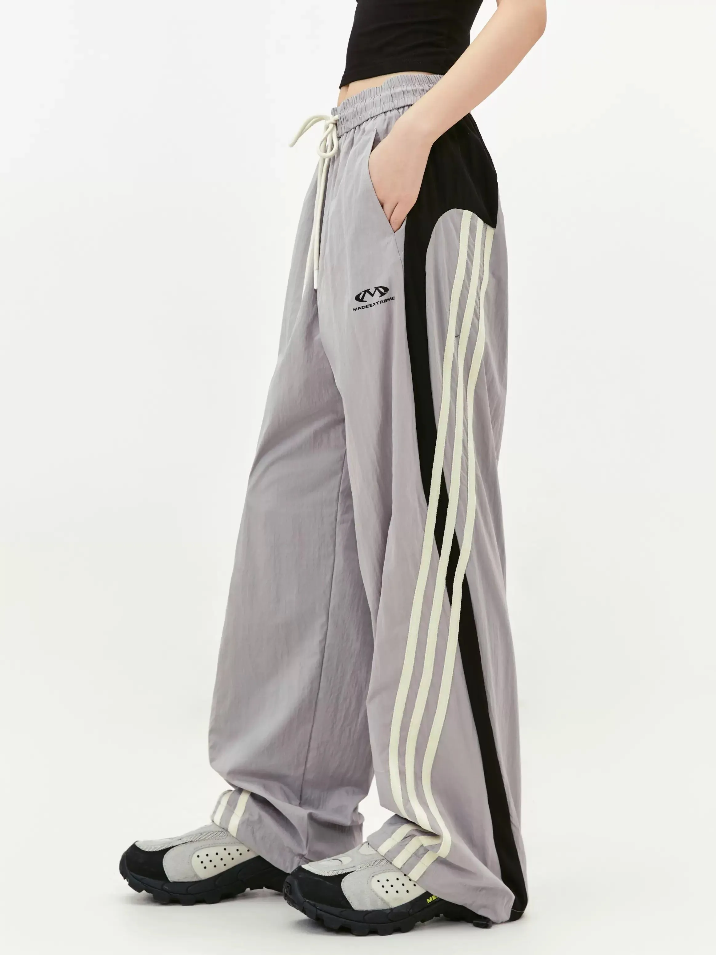 Elastic Sporty Striped Track Pants