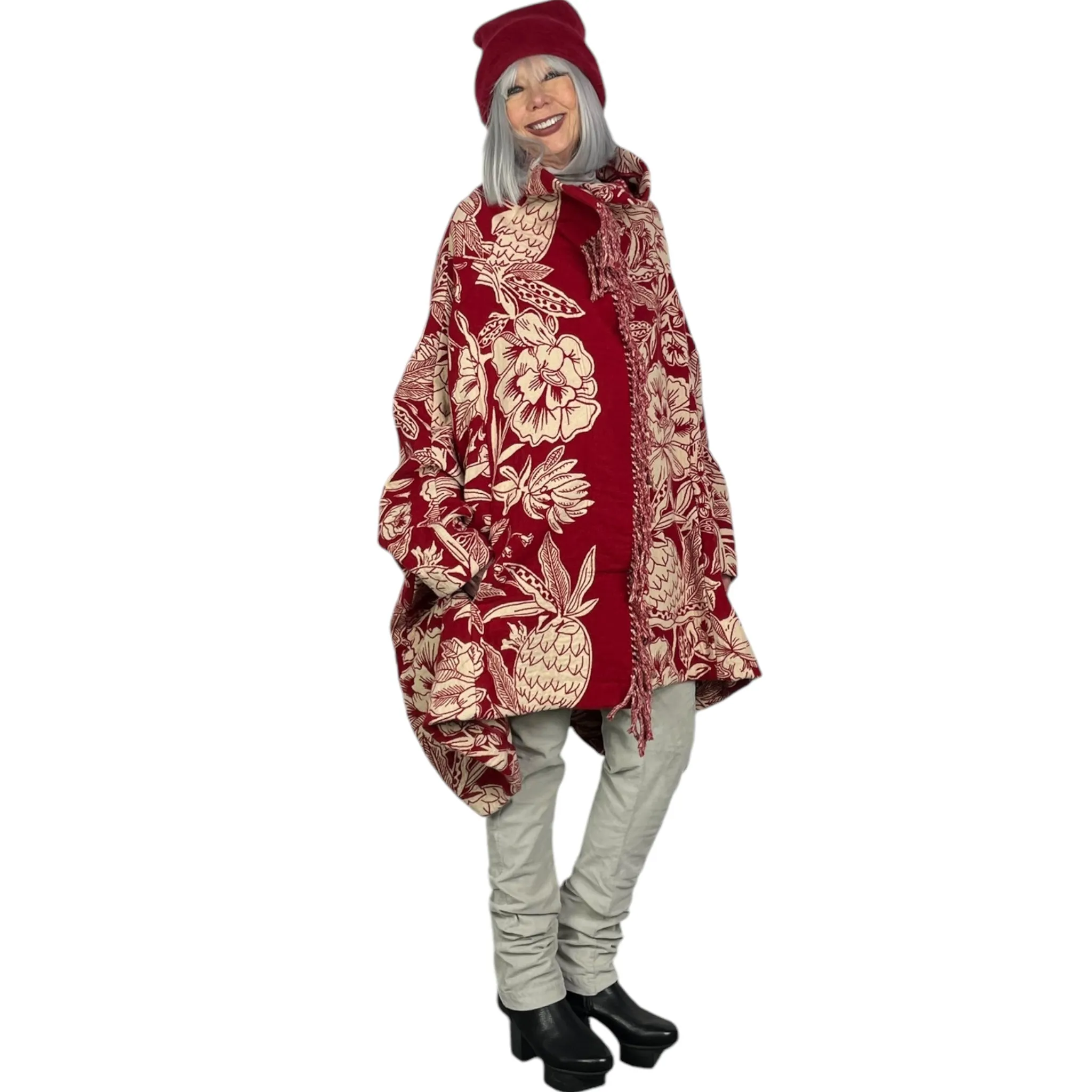 FLORAL JACQUARD OVERSIZED JACKET
