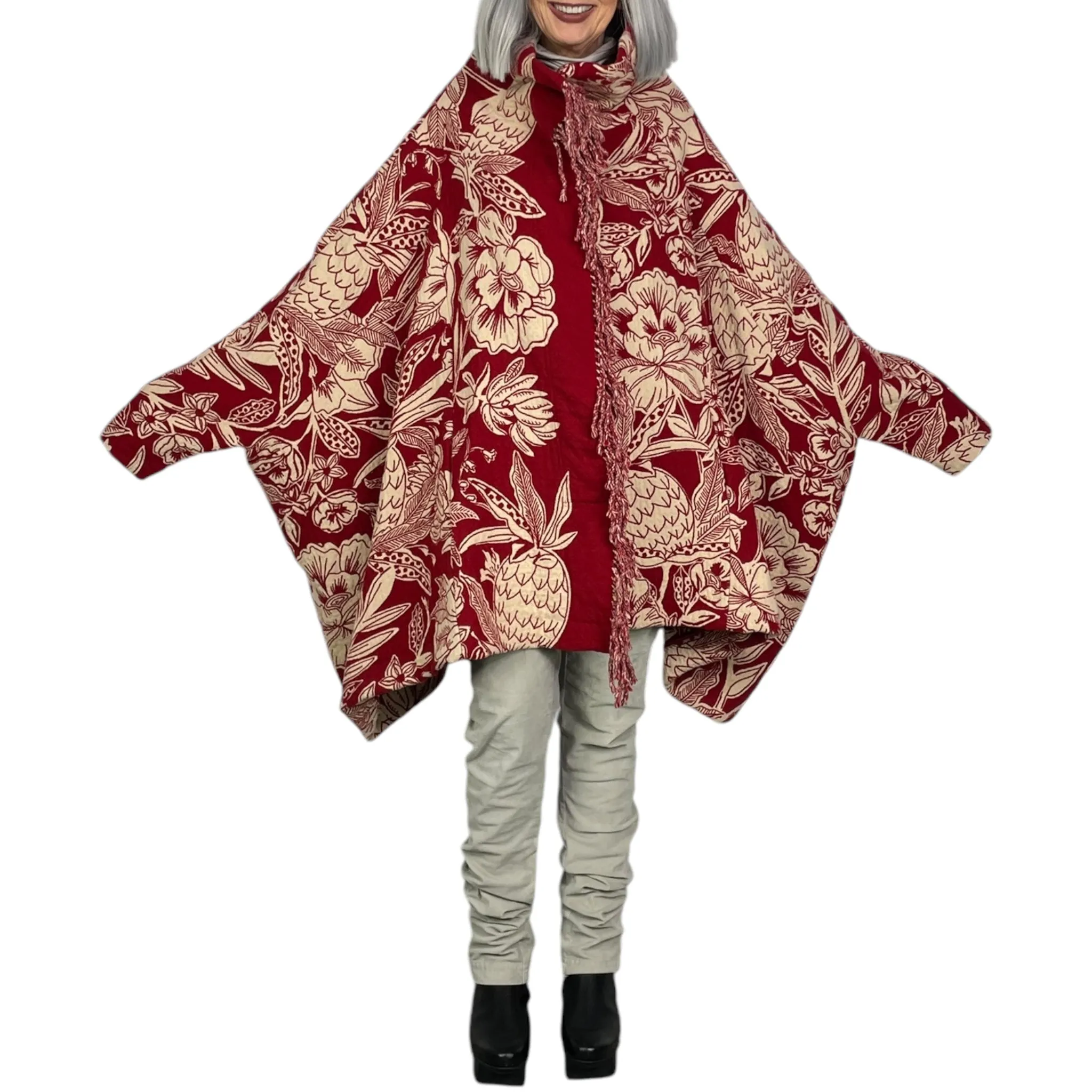 FLORAL JACQUARD OVERSIZED JACKET