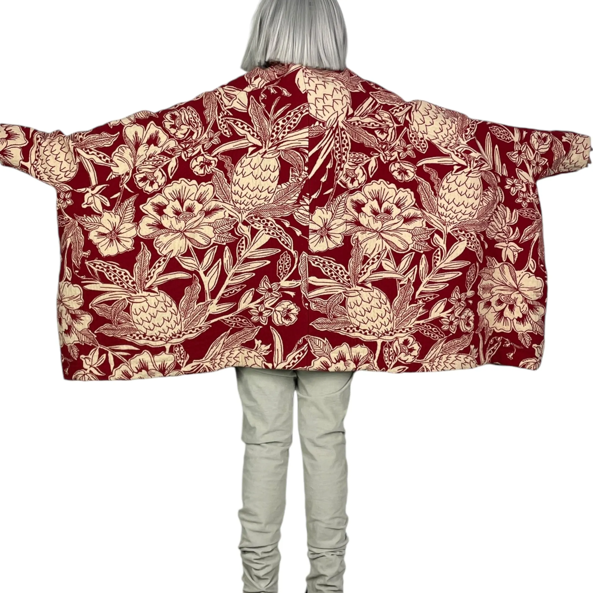 FLORAL JACQUARD OVERSIZED JACKET