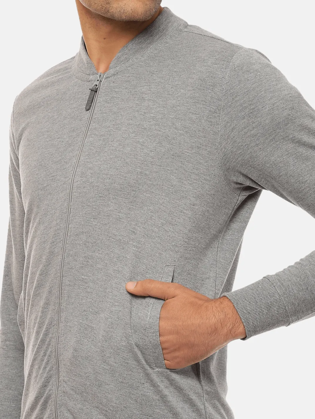 Hummel Elan Men Grey B2B Zipper Jacket