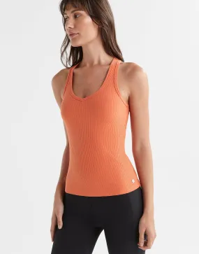 LEERA Ribbed Tank  - Terracotta