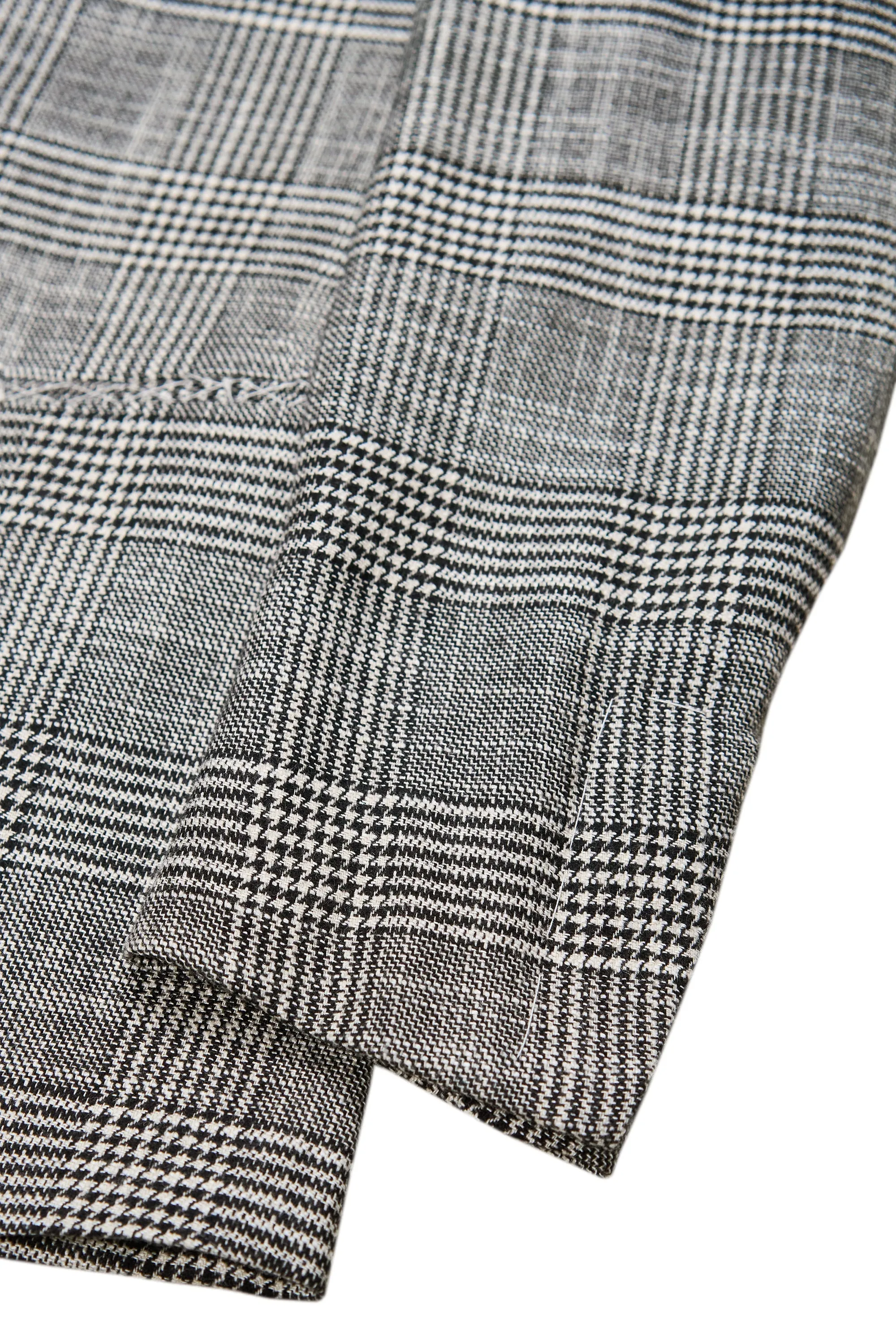 Elegant Grey Wool-Silk Glen Check Sport Coat by Liverano