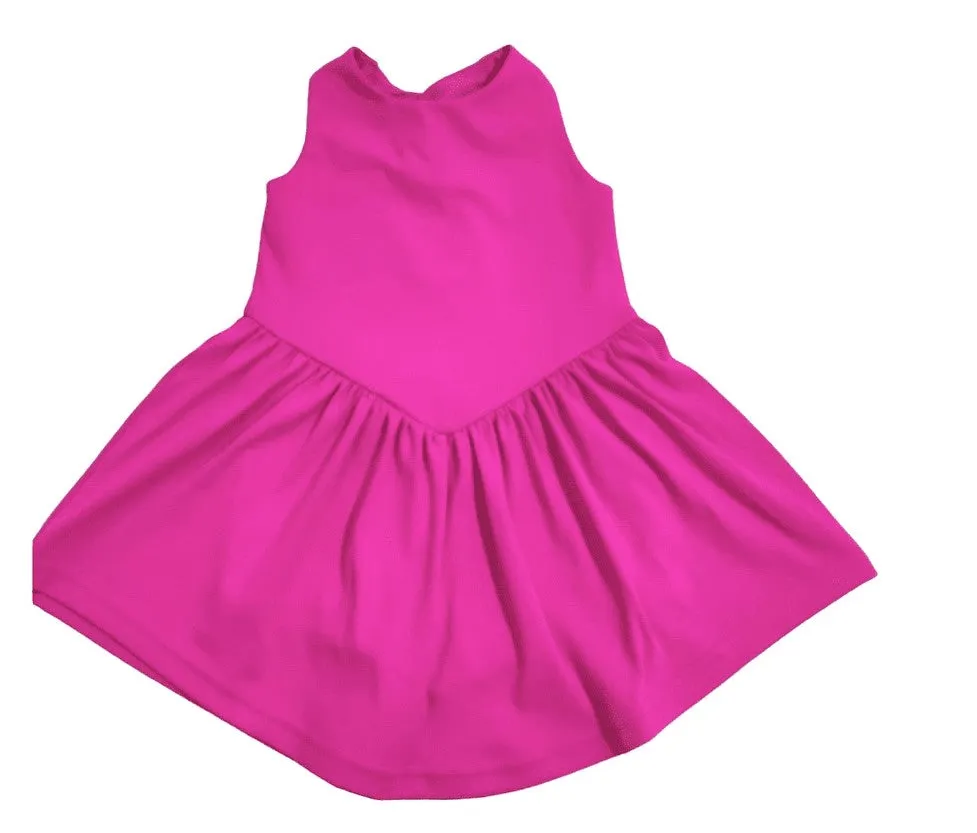 LuLu BeBe Girls Active Athleisure Dress - Fuchsia Pink