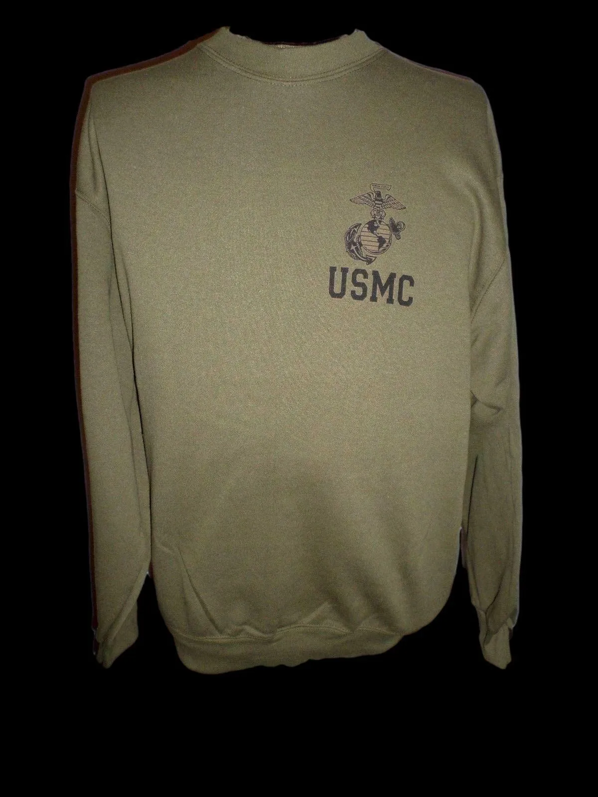 NEW U.S MARINE CORPS SWEATSHIRT U.S.M.C. E.G.A  OD GREEN SIZE MEDIUM U.S.A MADE