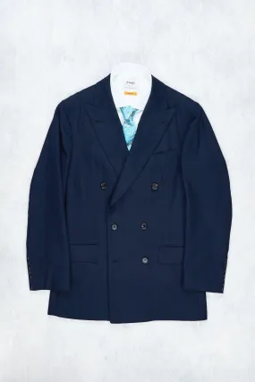 Navy Twill Wool Double-Breasted Sport Coat by Orazio Luciano
