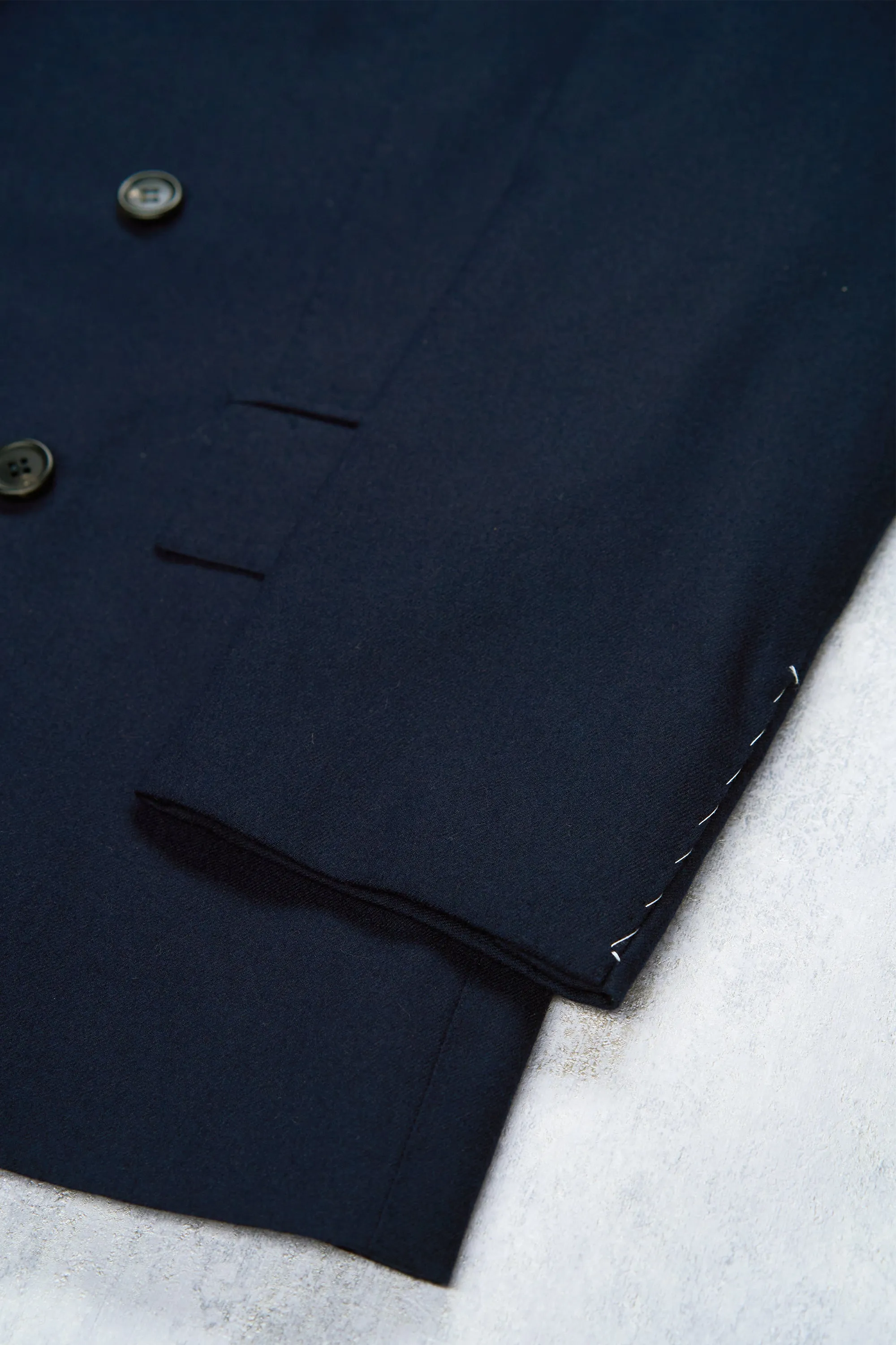 Navy Twill Wool Double-Breasted Sport Coat by Orazio Luciano