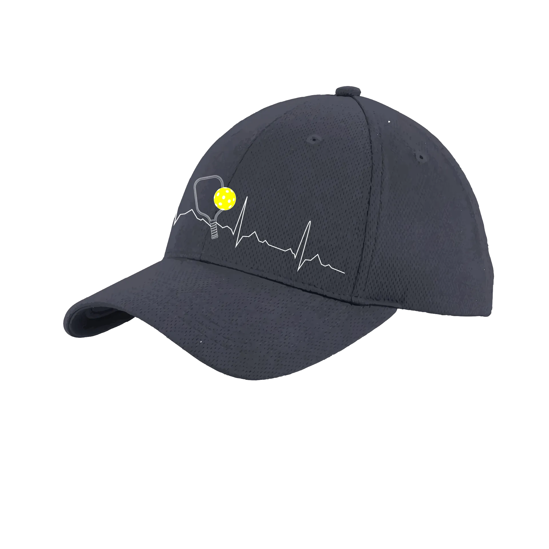 Pickleball Heartbeat EKG | Pickleball Hat | Moisture-Wicking 100% Polyester