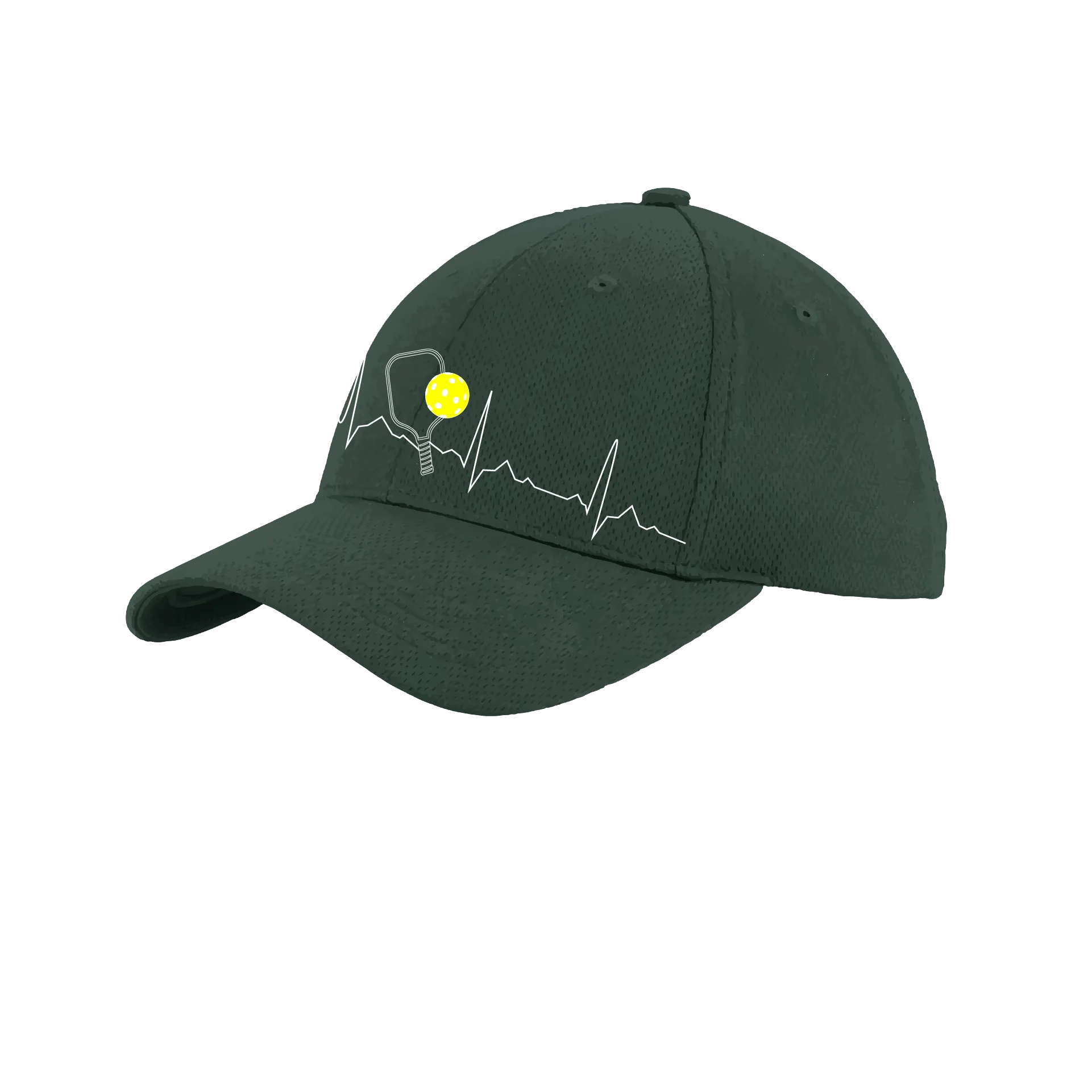 Pickleball Heartbeat EKG | Pickleball Hat | Moisture-Wicking 100% Polyester
