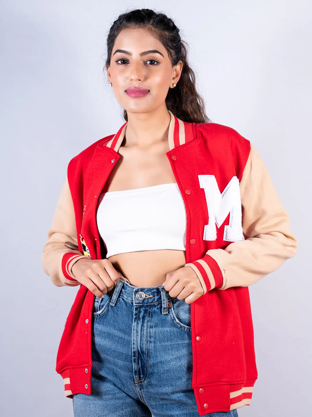 Red Buzz Off M varsity Jacket
