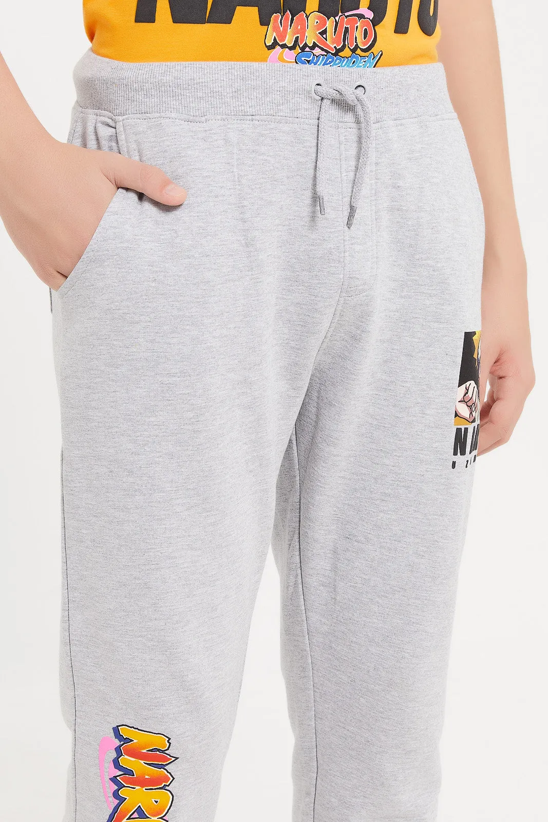 Senior Boys Grey Naruto Active Pants