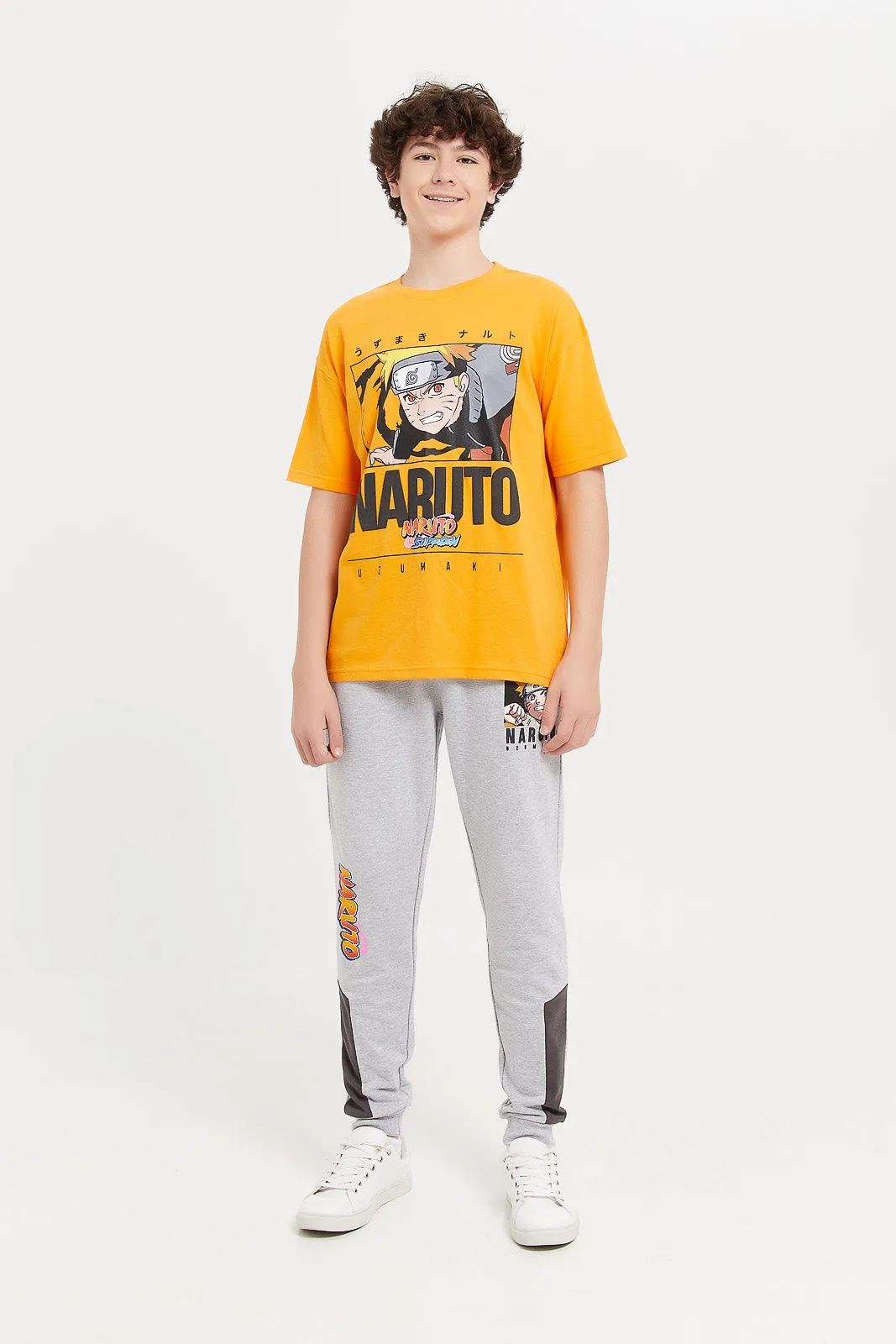 Senior Boys Grey Naruto Active Pants
