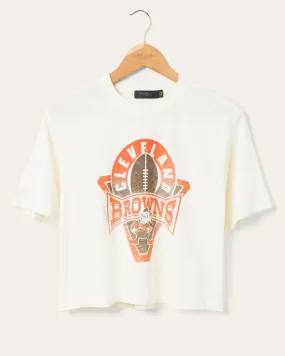 Women's Browns Mock Neck Crop Tee