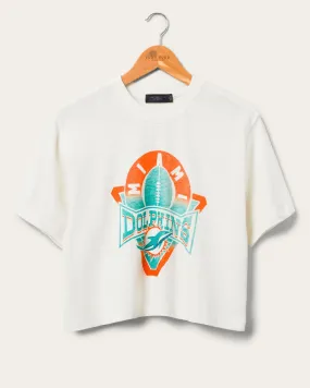 Women's Miami Dolphins Mock Neck Crop Tee